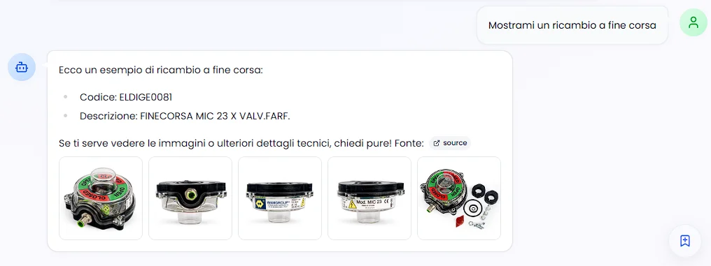 Chat per assistenza tecnica macchinari