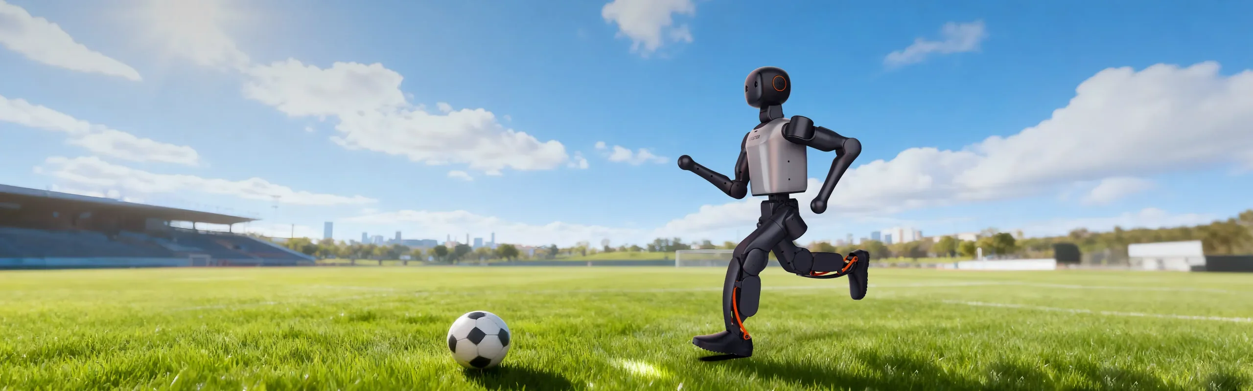Booster K1 Pro mentre corre su un campo da calcio